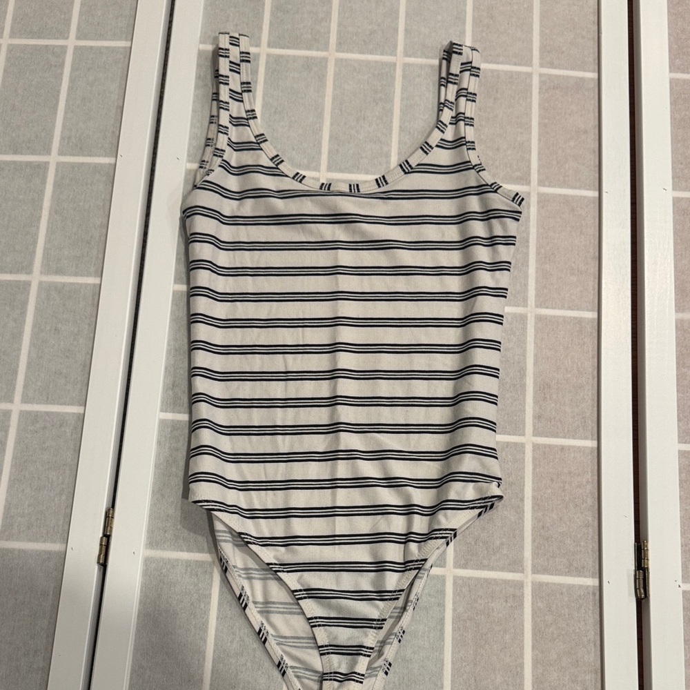 Ardene Monochrome Striped Bodysuit